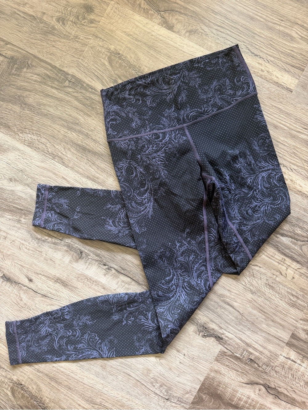 Lululemon Black & Purple Printed Leggings